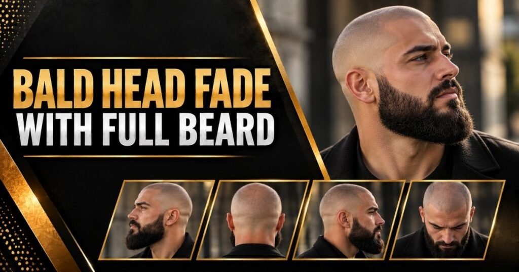 Bald Head Fade with Full Beard