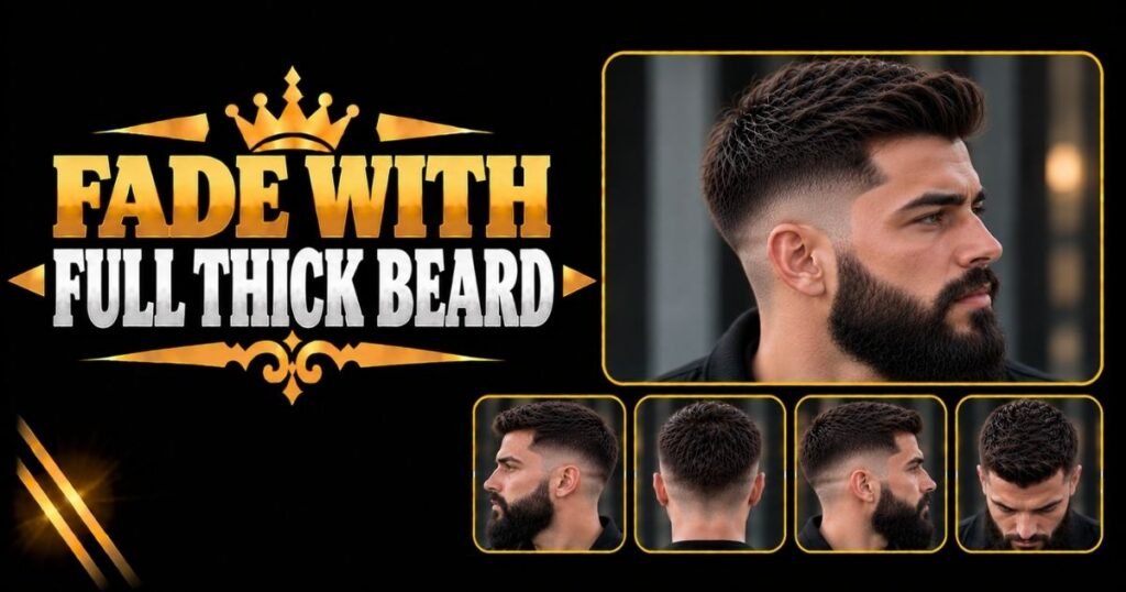 Fade with Full Thick Beard