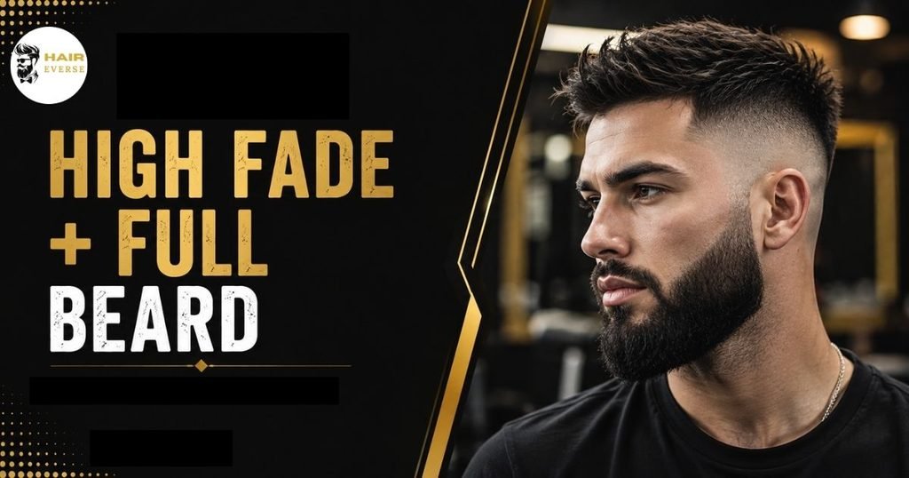 High Fade + Full Beard