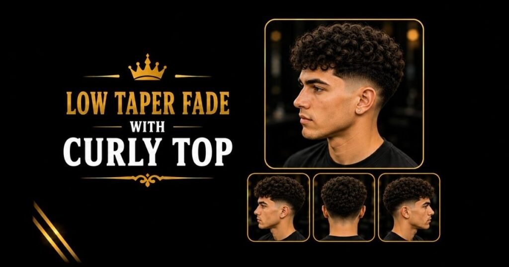 Low Taper Fade with Curly Top