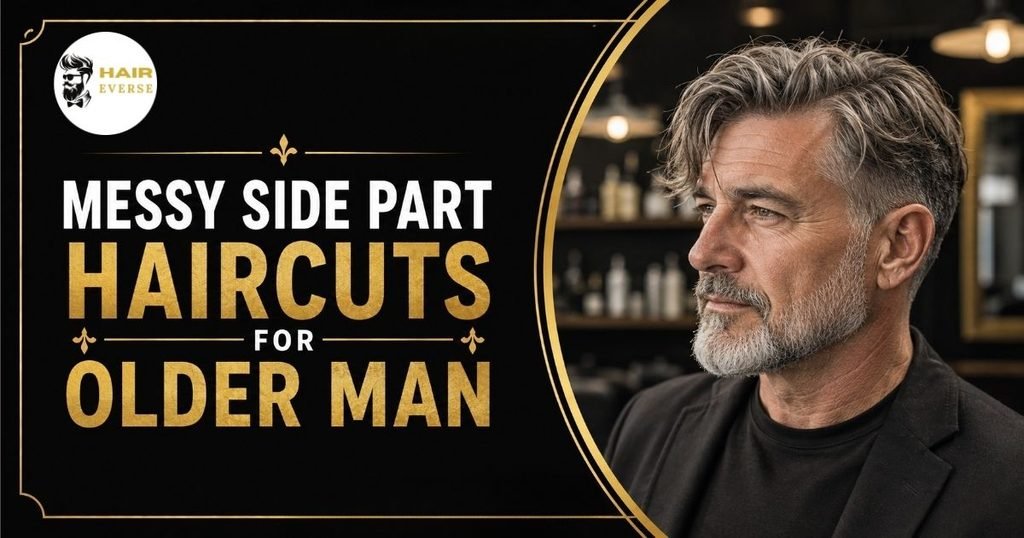 Messy Side Part Haircuts for Older Man