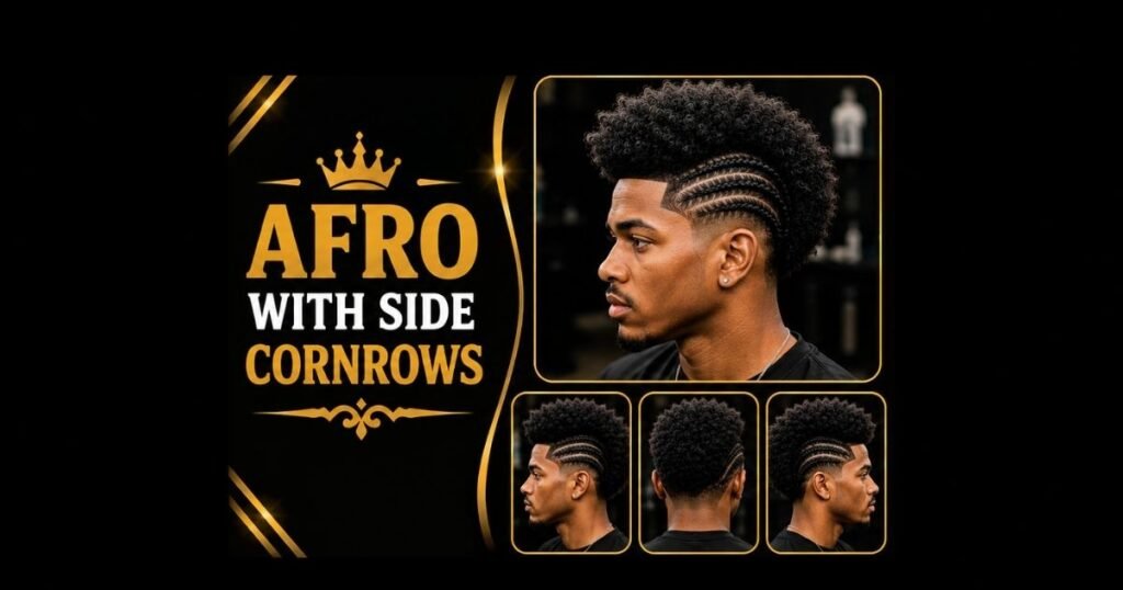 Afro with Side Cornrows