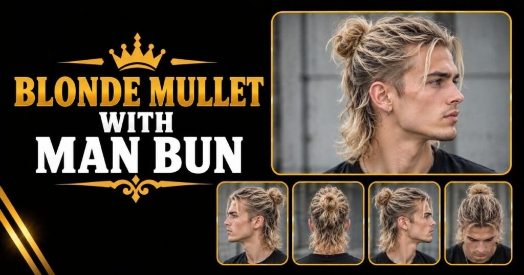 Blonde Mullet with Man Bun