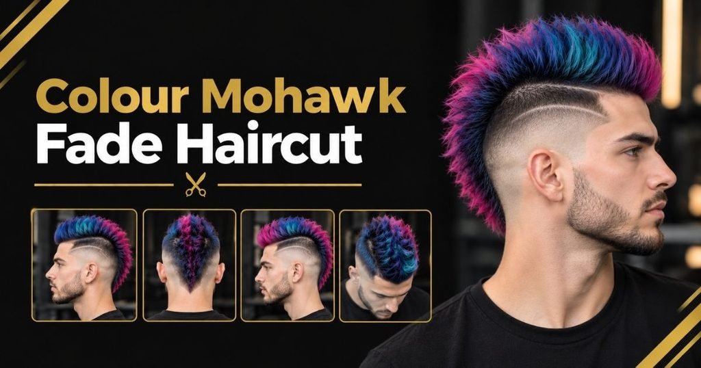 Color Mohawk Fade Haircut
