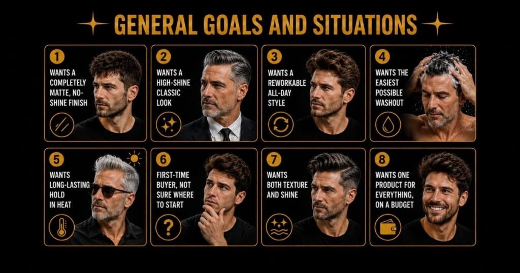 General Goals and Situations for Using Pomade or Hair Clay