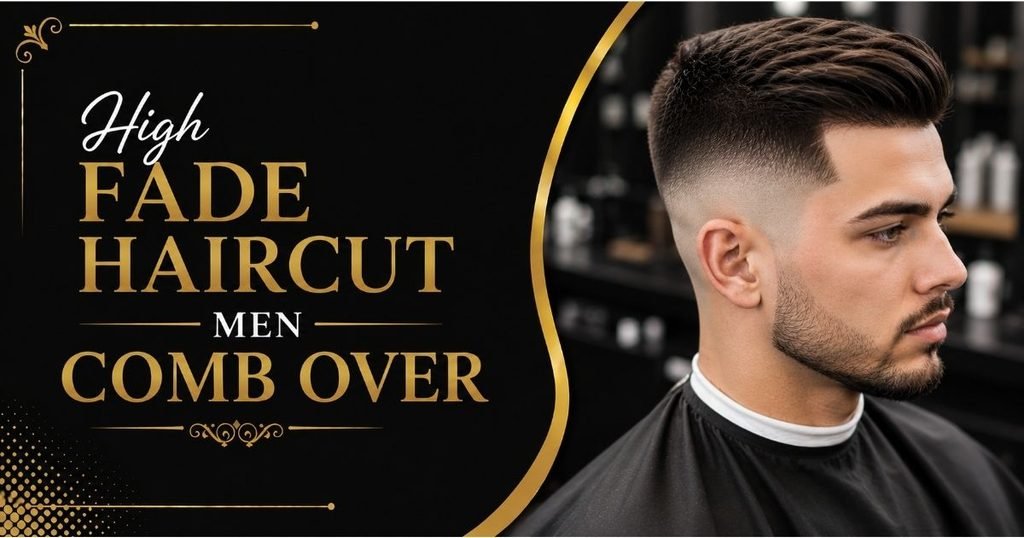 High Fade Haircut Men Comb Over