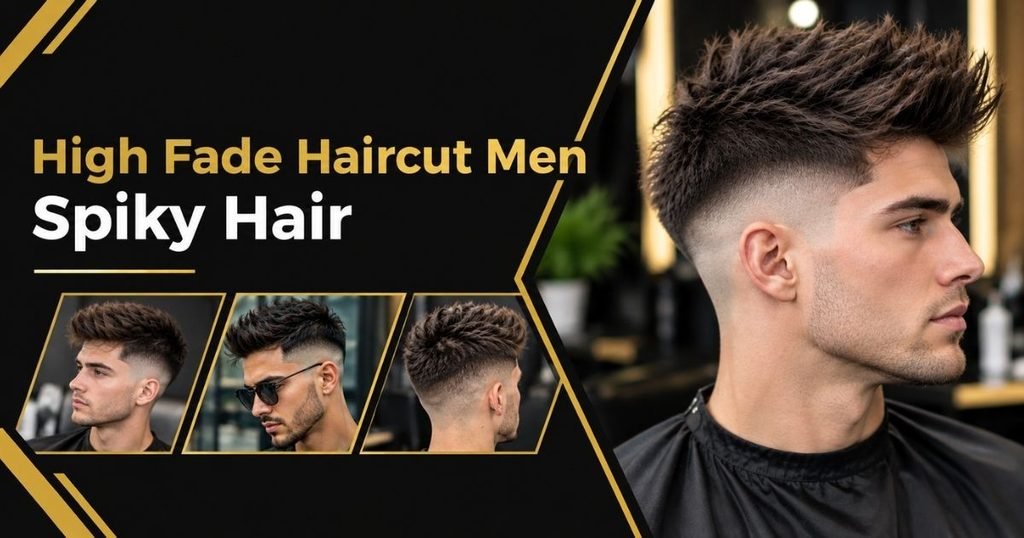 High Fade Haircut Men Spiky Hair