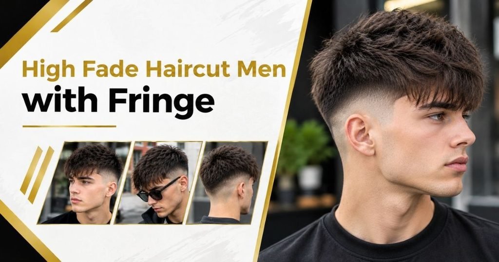High Fade Haircut Men with Fringe