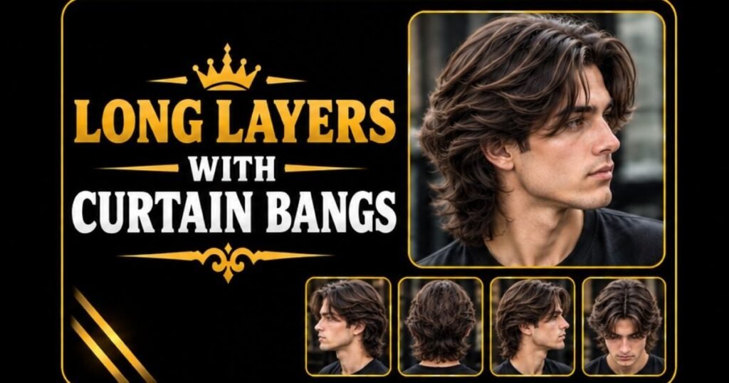 Long Layers with Curtain Bangs