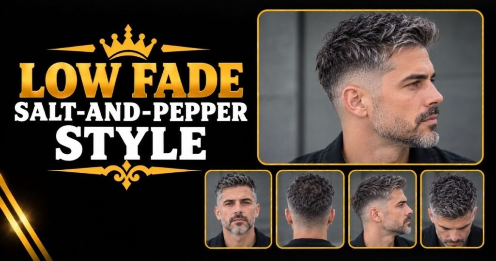 Low Fade Haircut Salt-and-Pepper Style