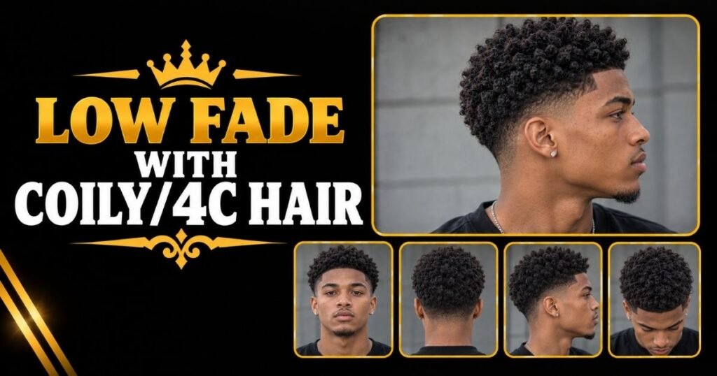 Low Fade with Coily/4C Hair