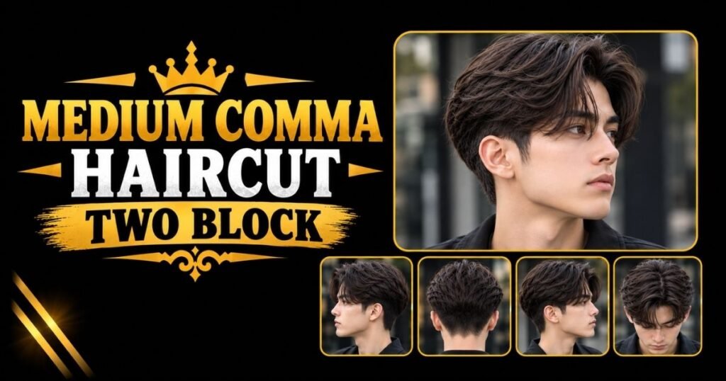 Medium Comma Haircut Two Block