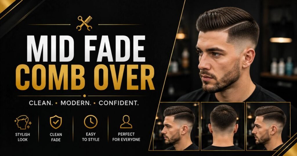 Mid Fade Comb Over