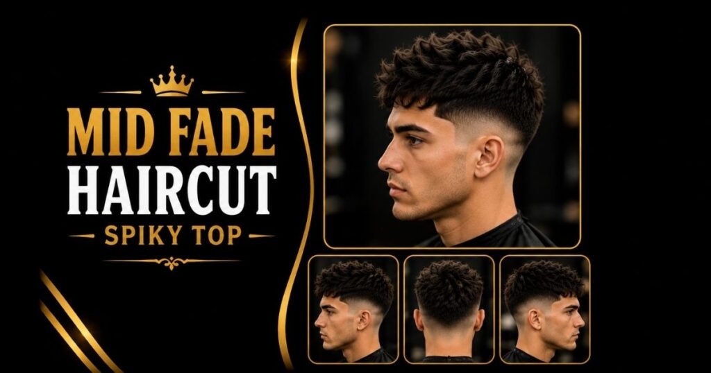 Mid Fade Haircut Spiky Top