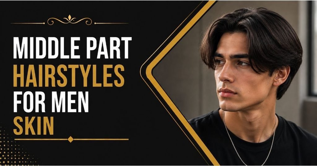 Middle Part Hairstyles for Men Skin