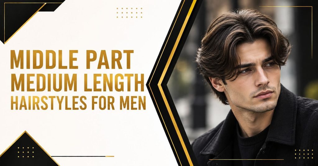 Middle Part Medium Length Hairstyles for Men