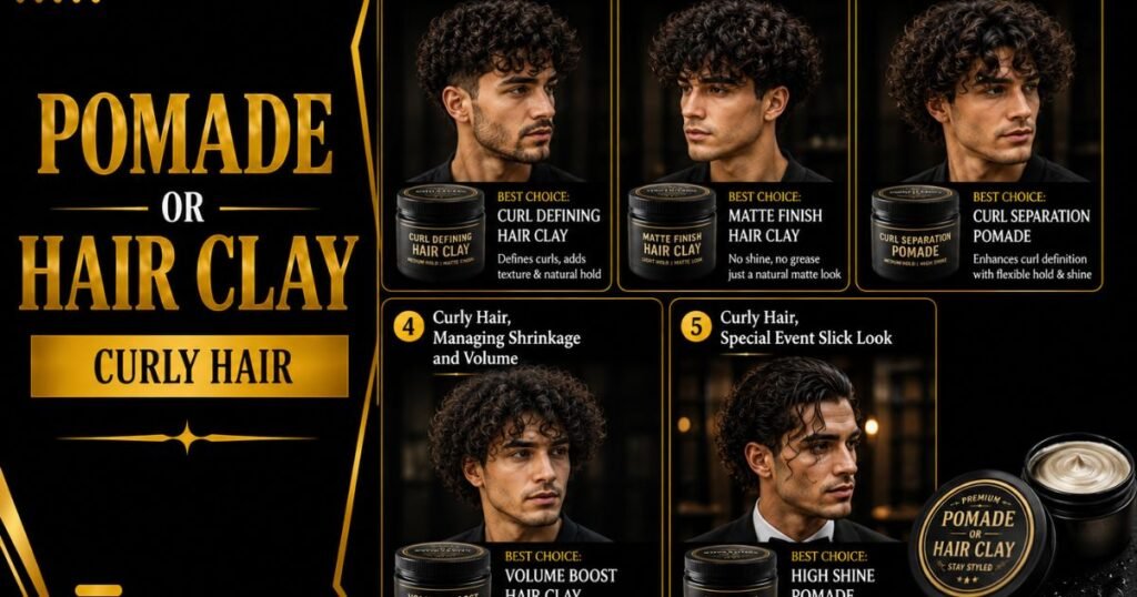 Pomade or Hair Clay for Curly Hair
