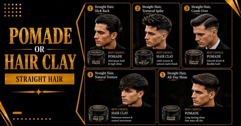 Pomade or Hair Clay for Straight Hair