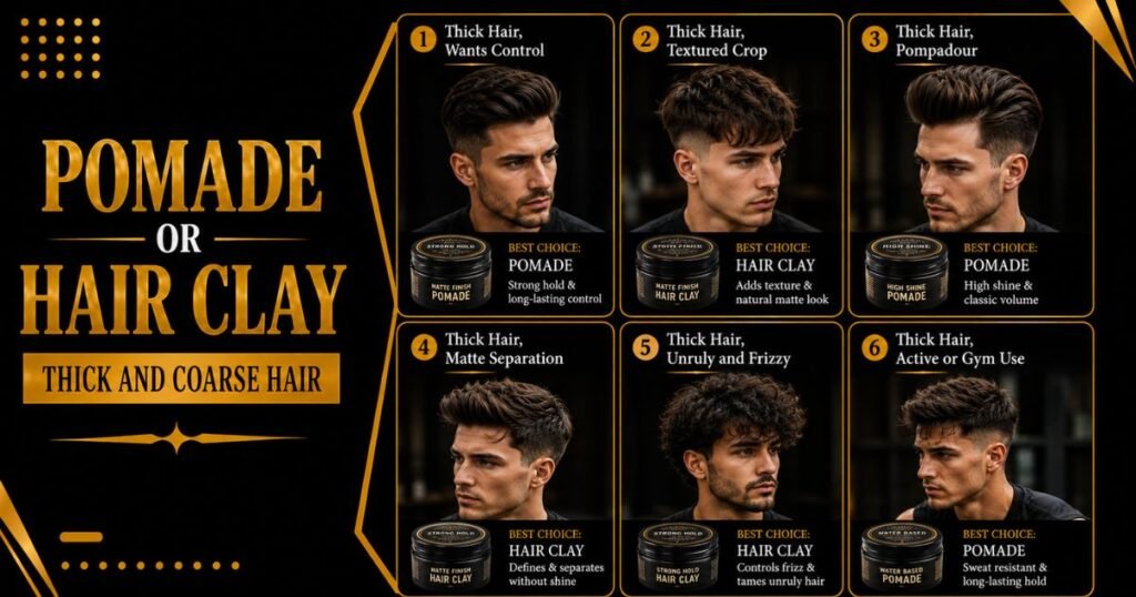 Pomade or Hair Clay for Thick and Coarse Hair