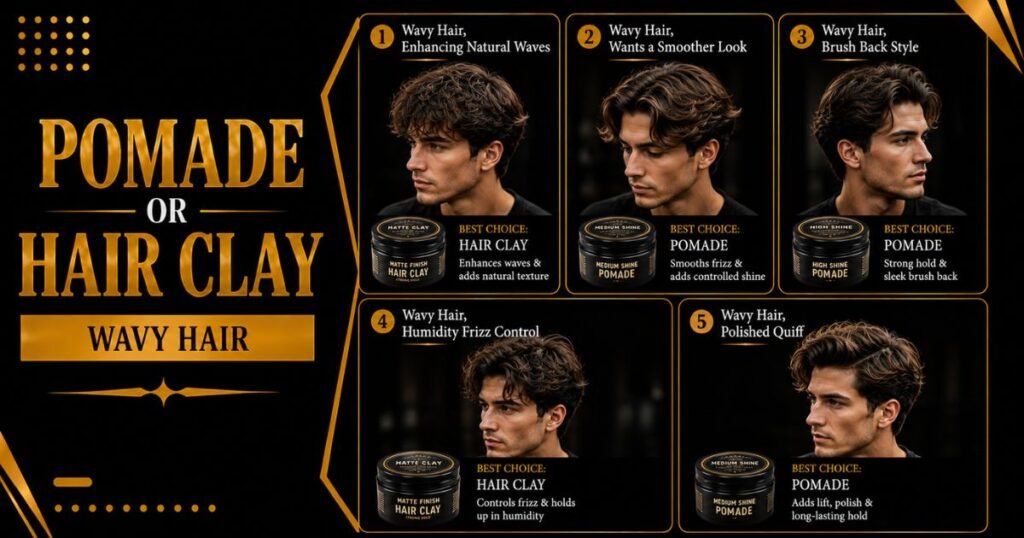 Pomade or Hair Clay for Wavy Hair