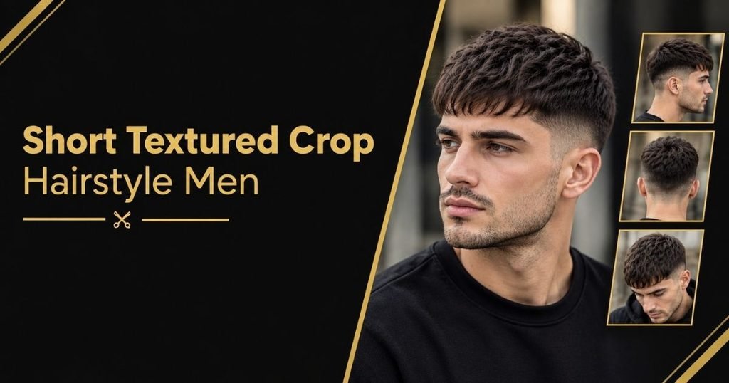 Textured crop hairstyle men short hair