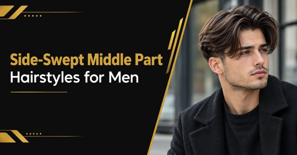 Side-Swept Middle Part Hairstyles for Men