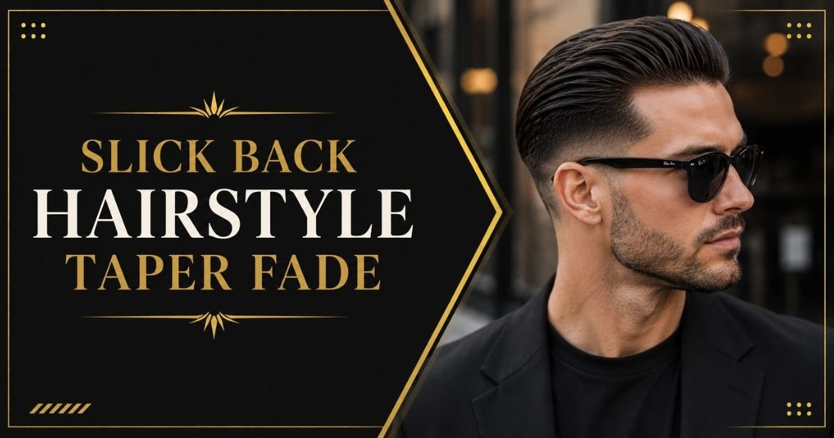 Slick Back Hairstyle Taper Fade