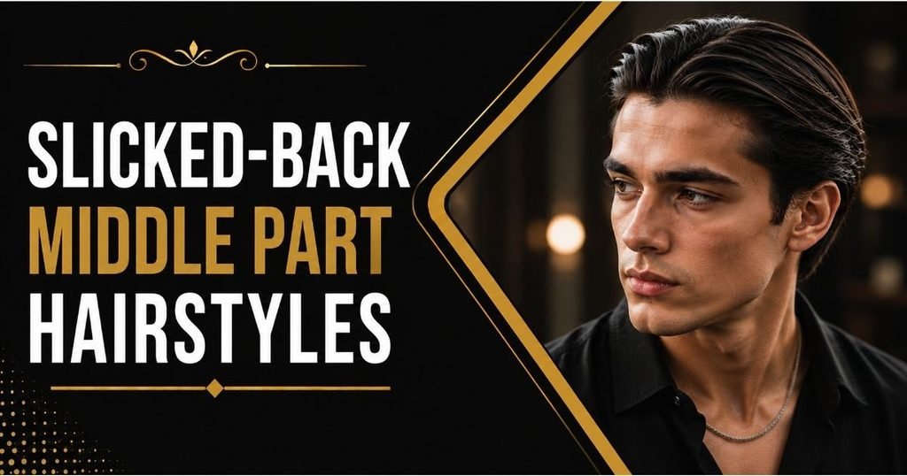 Slicked-Back Middle Part Hairstyles