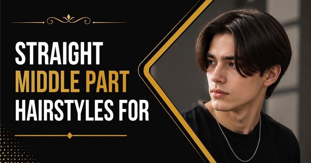 Straight Middle Part Hairstyles for Men Curtains