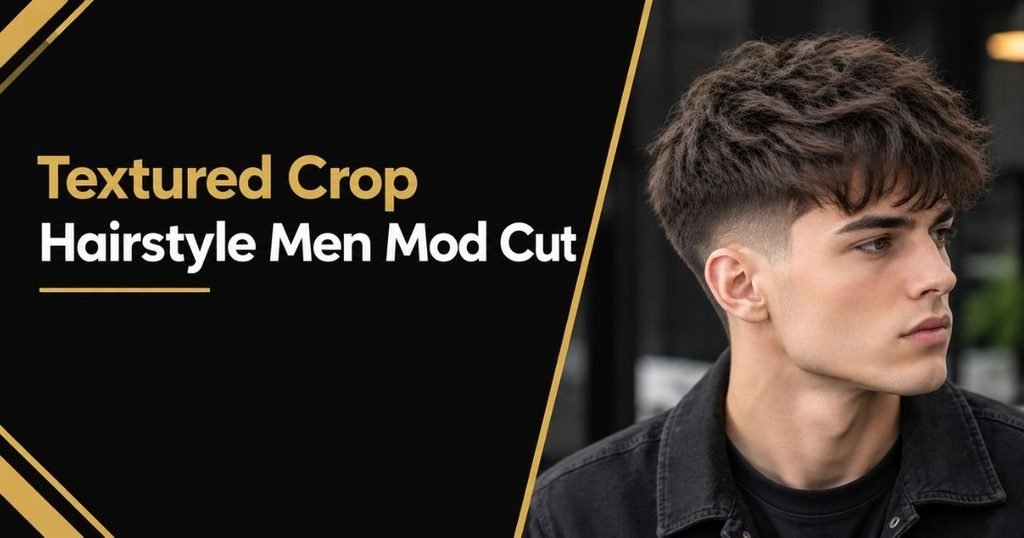 Textured Crop Hairstyle Men Mod Cut change template
