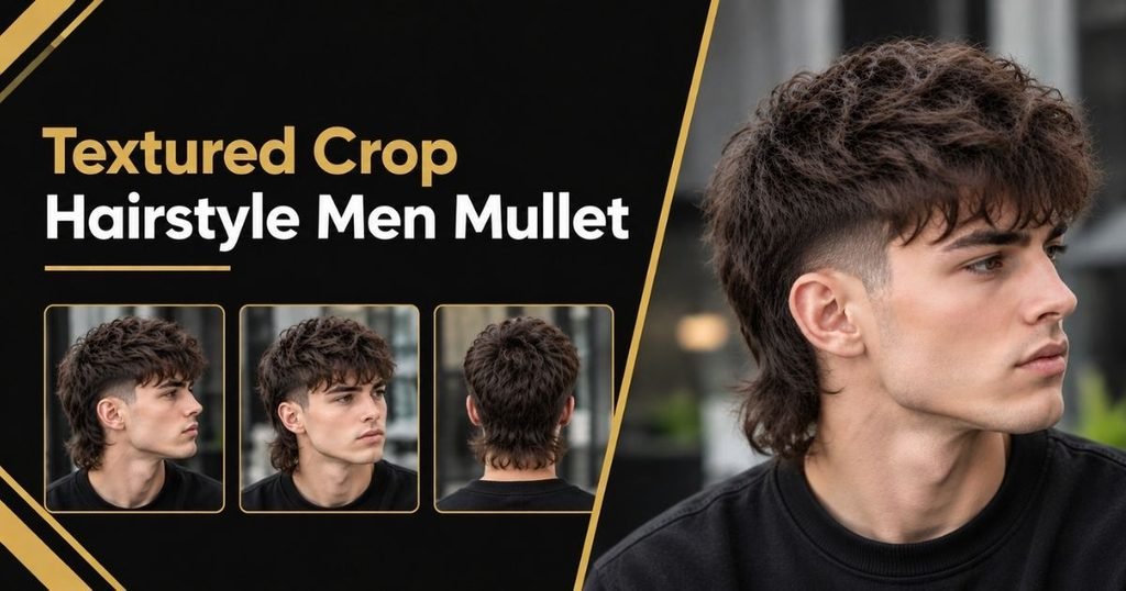 Textured Crop Hairstyle Men Mullet