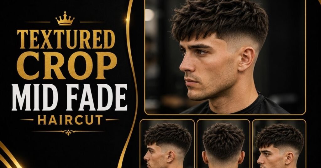 Textured Crop Mid Fade Haircut