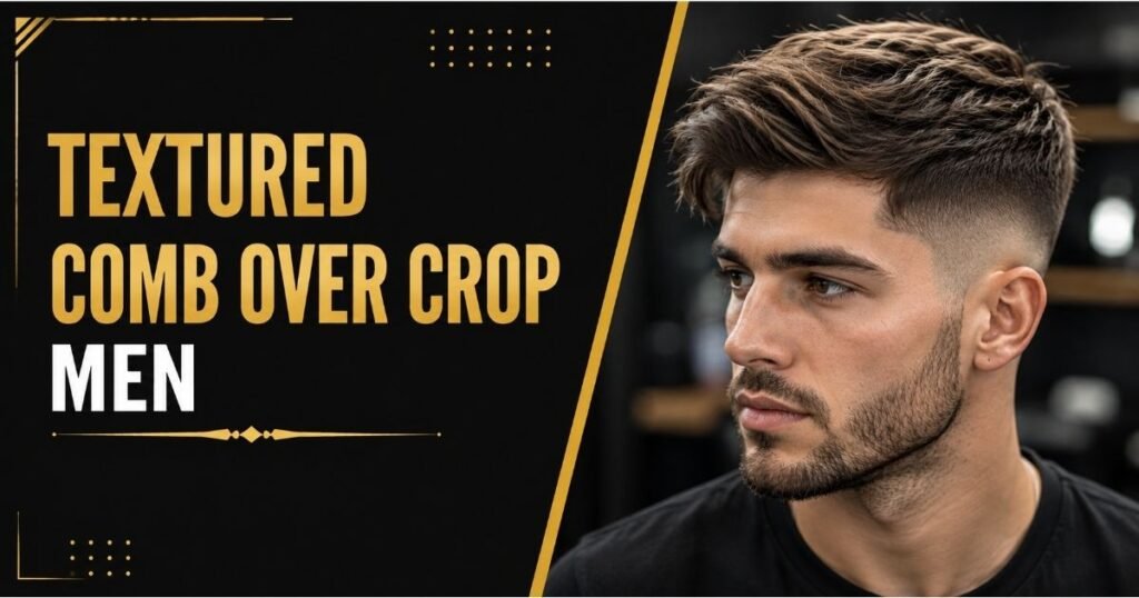 Comb Over Textured Crop Hairstyle Men