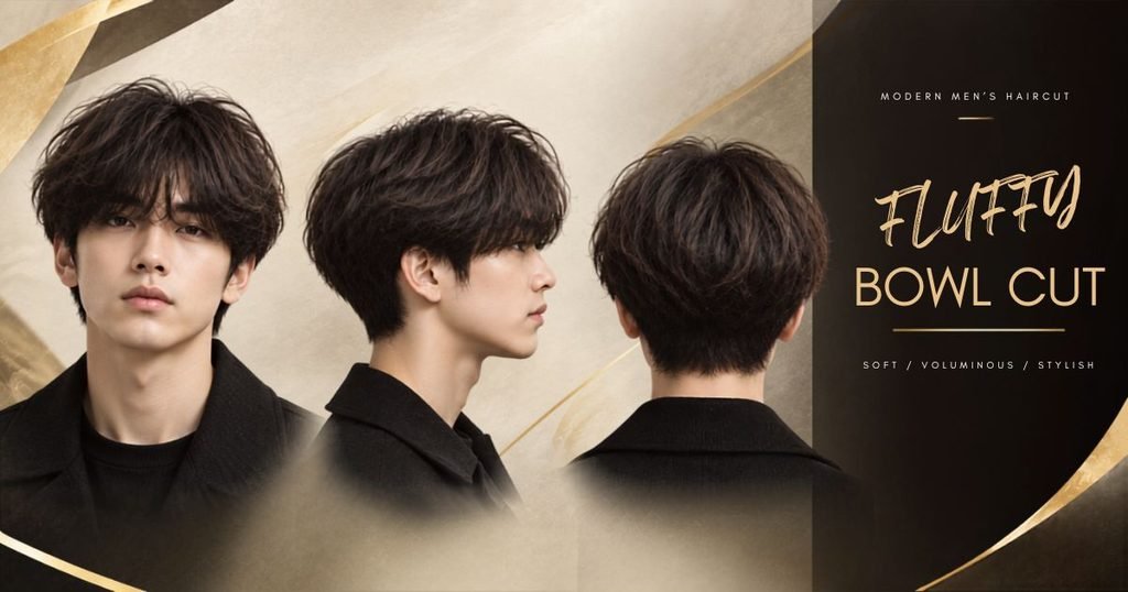 fluffy bowl cut male