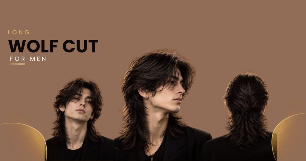 long wolf cut hair for men
