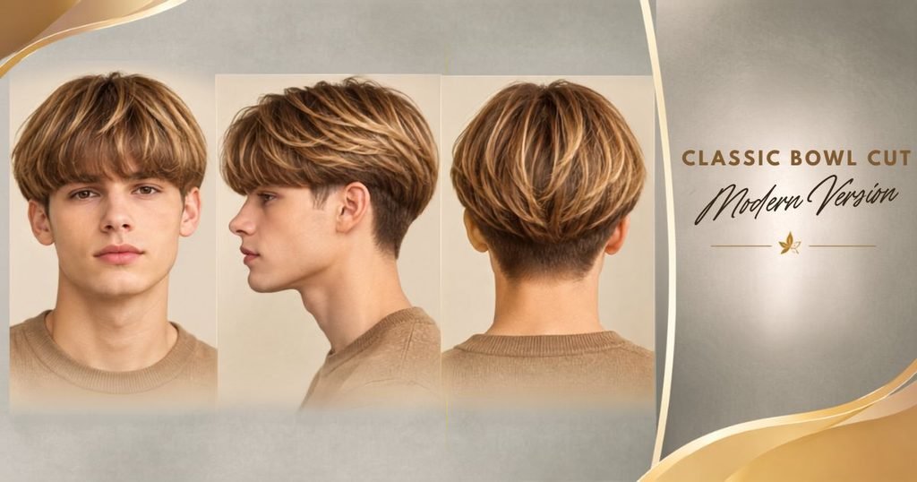 classic bowl cut modern version, classic bowl cut male