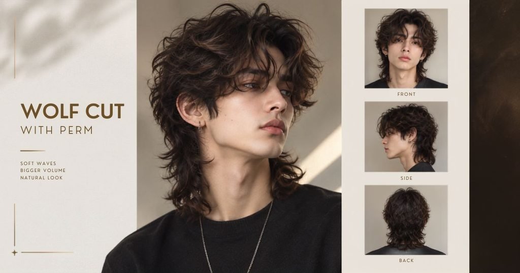 wolf cut with korean perm