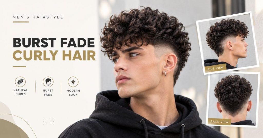 Burst Fade curly hair
