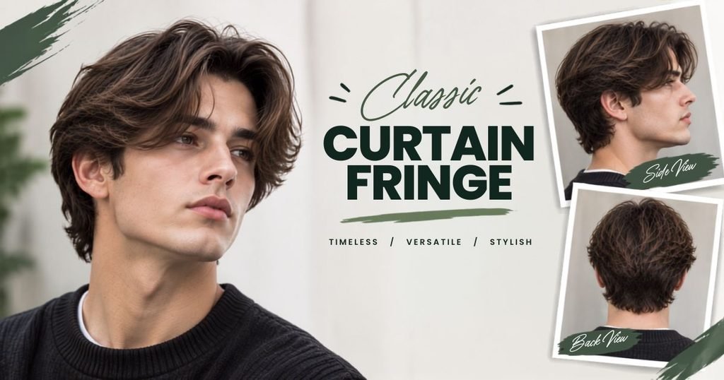 Classic Curtain Bangs middle part