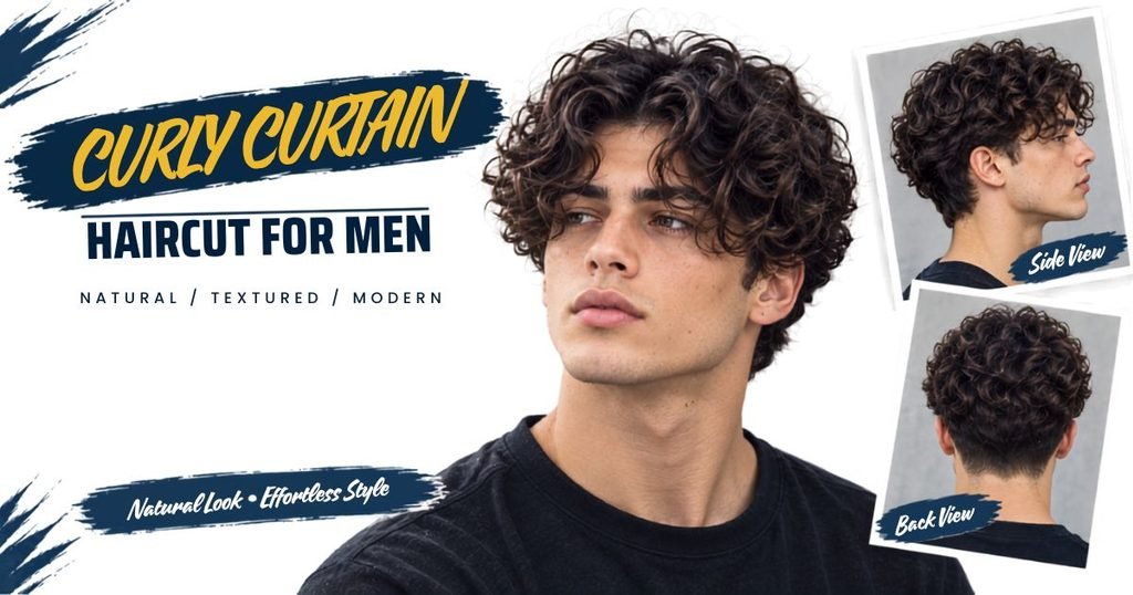 curly curtain haircut men