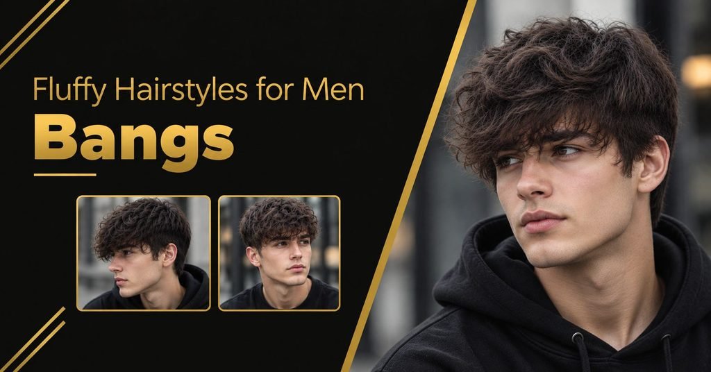 Fluffy Hairstyles for Men Bangs