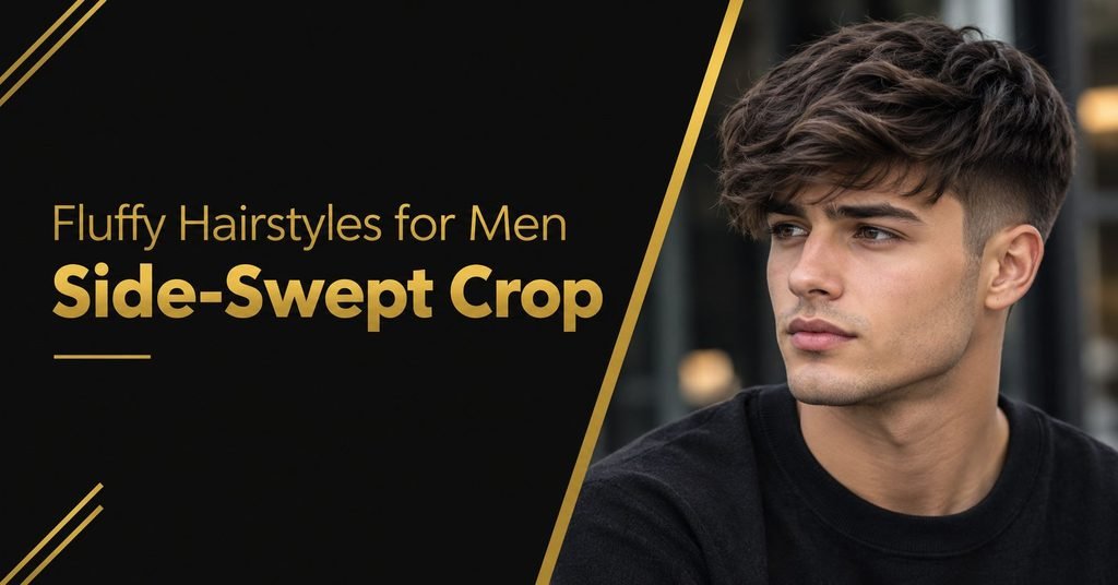 Fluffy Hairstyles for Men Side-Swept Crop