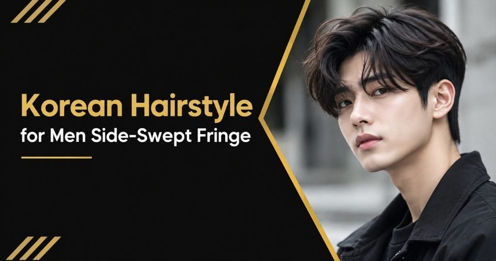 Korean Hairstyle for Men Side-Swept Fringe