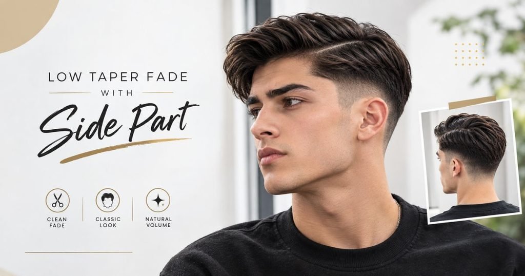 Low Taper Fade with Side Part