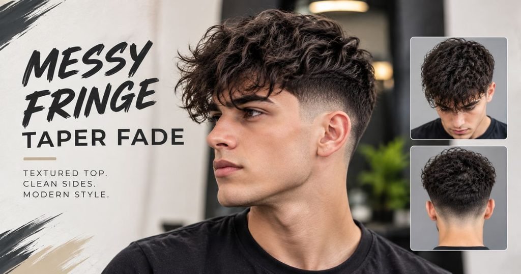 Messy Fringe Taper fade haircut