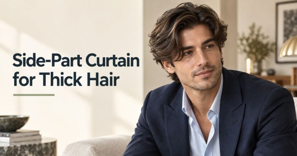 Side-Part Curtain for Thick Hair
