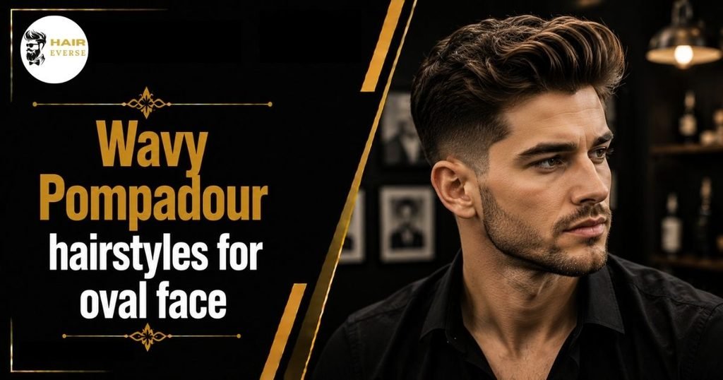 Wavy Pompadour hairstyles for oval face